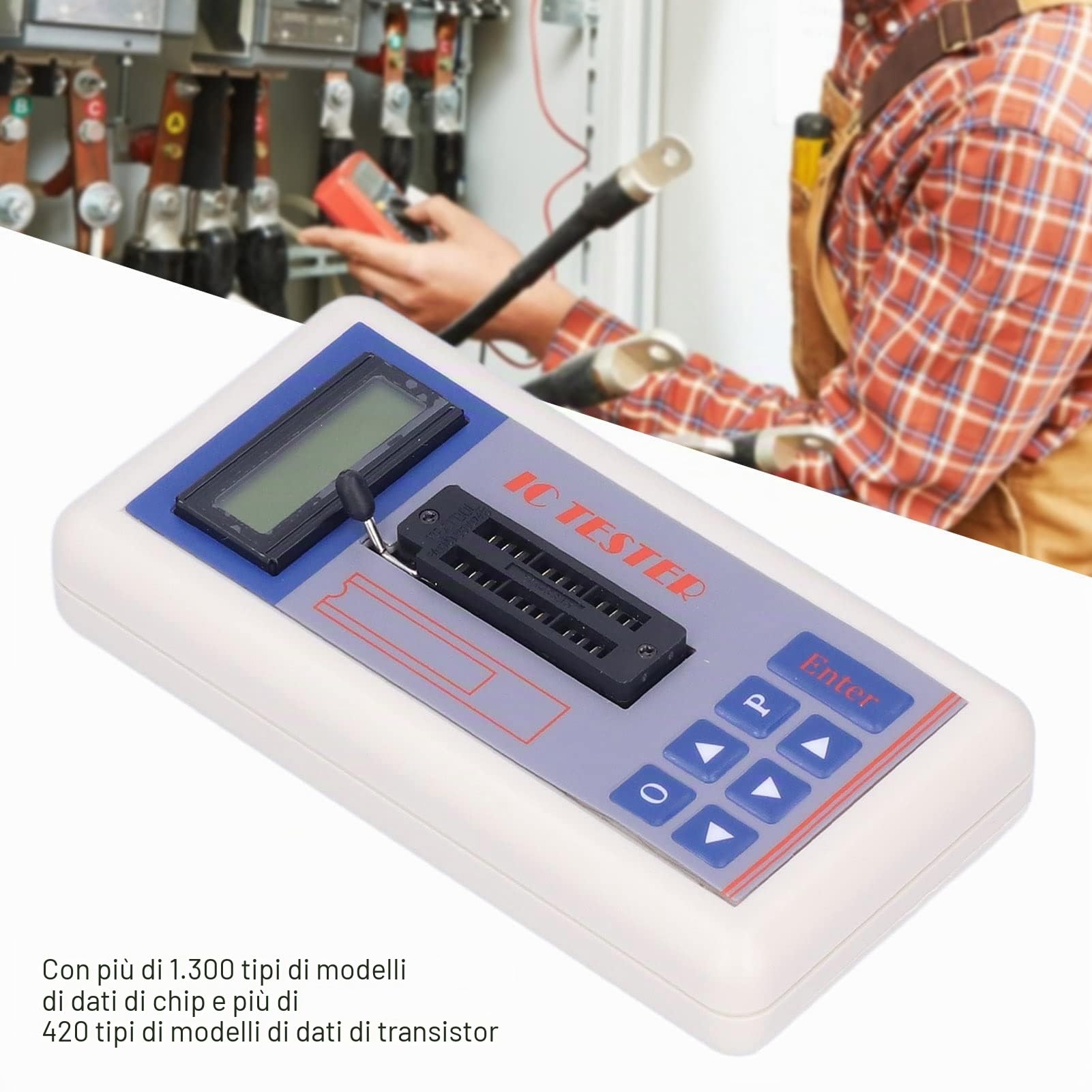 TSH‑06F Tester Per Circuiti Integrati, Misuratore di Transistor IC con Modalità AUTO da 5V 3,3V Misuratore di Transistor Intuitivo Per Ingegneri di Microelettronica(Nessun terminale)