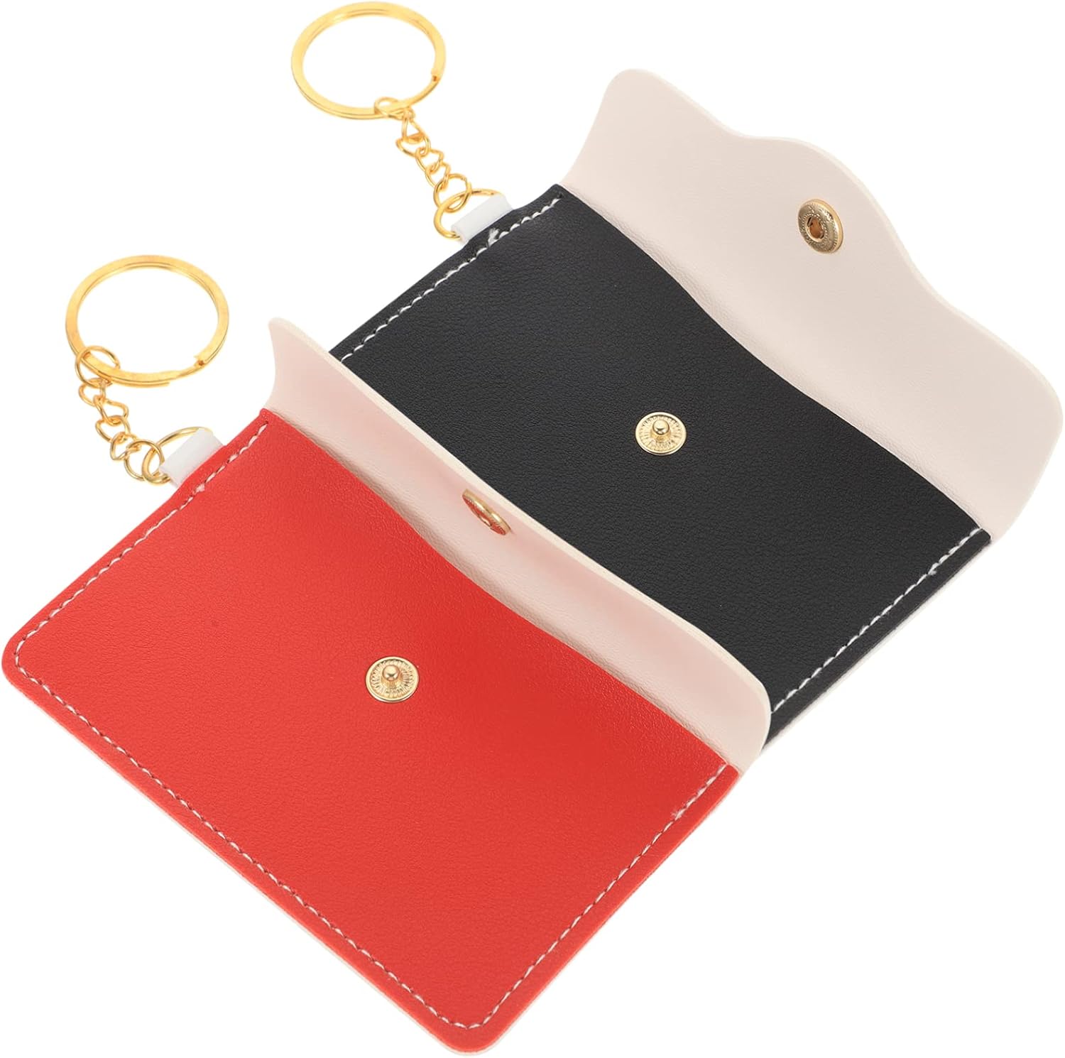 2pcs Fashion Keychain Wristlet Card Holder Id Bag Cards Container for Lady