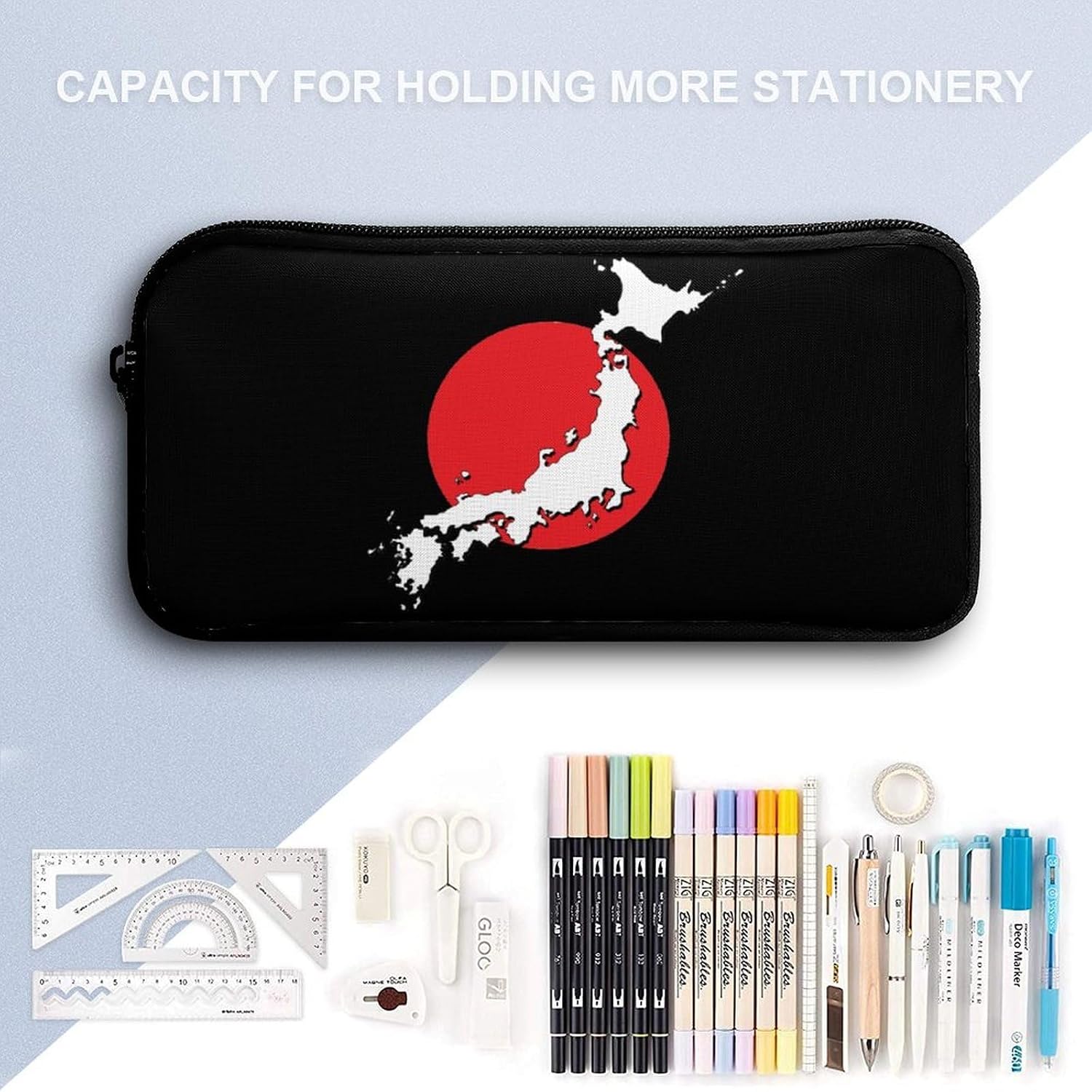 Japan Flag Map Cute Backpack Set with Lunch Bag Pencil Cases image 5