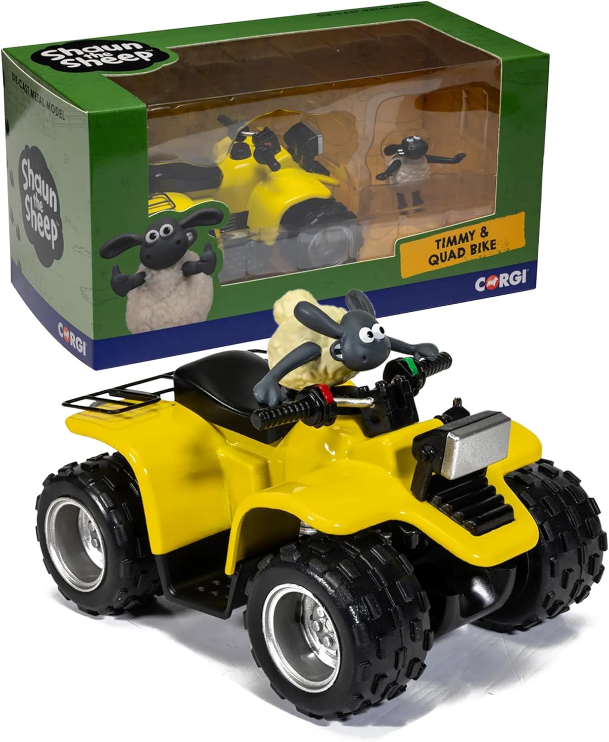 Corgi CC81002 Shaun the Sheep - Timmy Quad Bike Die-Cast Model, Collectible Character Models with Quad Bike, Diecast Model Vehicles for Kids and Collectors