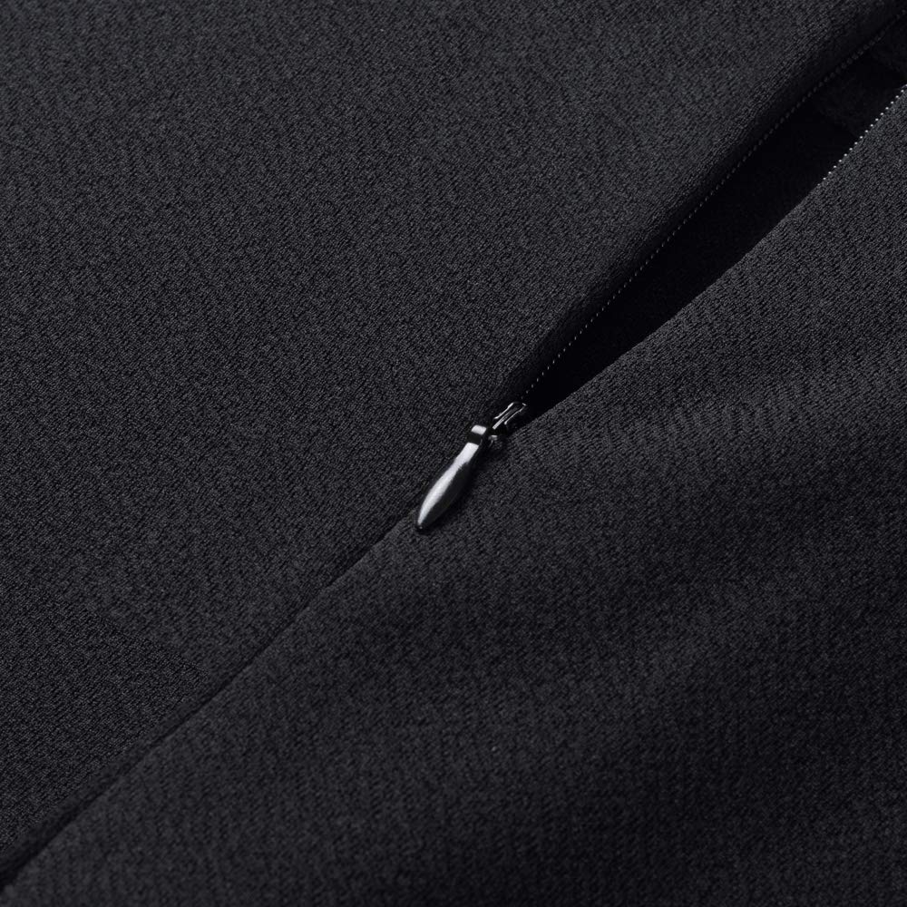 HOMEYEE Robe de Cocktail Plissée à Manches en Dentelle Creuse pour Robe Soirée Femme A234