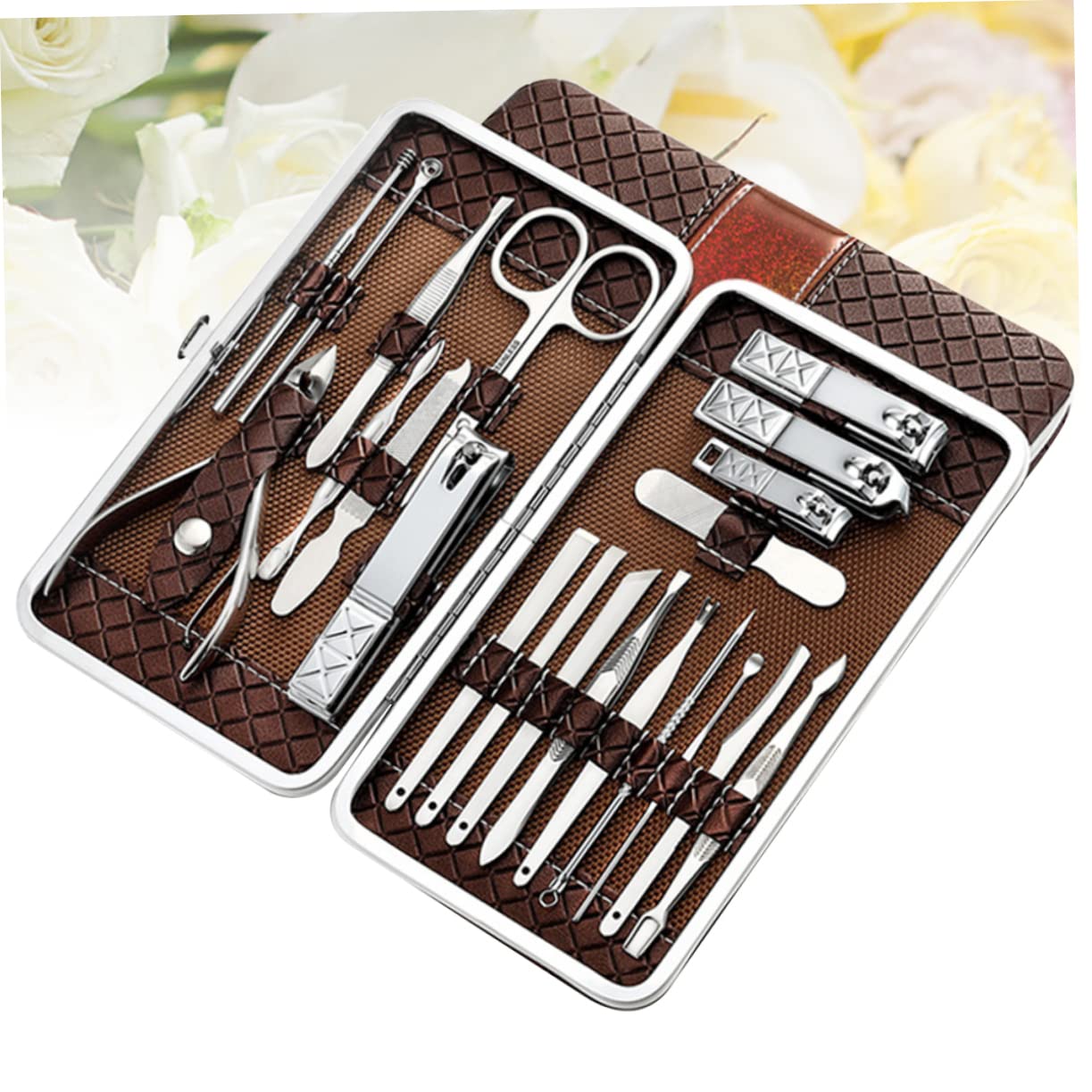 Healvian 21pezzi Kit Tagliaunghie in Set per Manicure Tagliaunghie per Unghie Strumenti Professionali in Acciaio Inox per Tagliare e Modellare le Unghiper Manicure e Pedicure