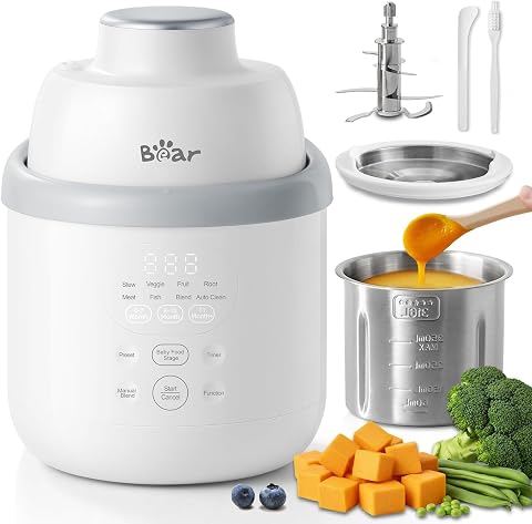 Bear NutriEase Stainless Steel Baby Food Maker and Processor
