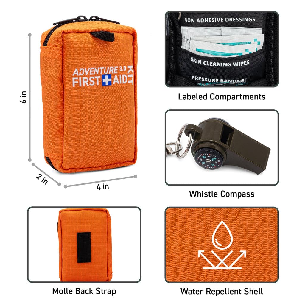 Kit de primeros auxilios ultraligero y resistente al agua, pequeño kit de primeros auxilios para camping, senderismo, deportes al aire libre, aventura, viajes, ciclismo, 71 piezas