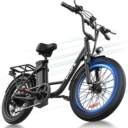 URLIFE 20"*3.0 Fat Tire Electric Bike for Adults, 1000W Peak Motor, 48V Removable Battery, 80-Mile 20MPH, 7-Speed & Suspension, Adjustable Seat for Adults and Teens