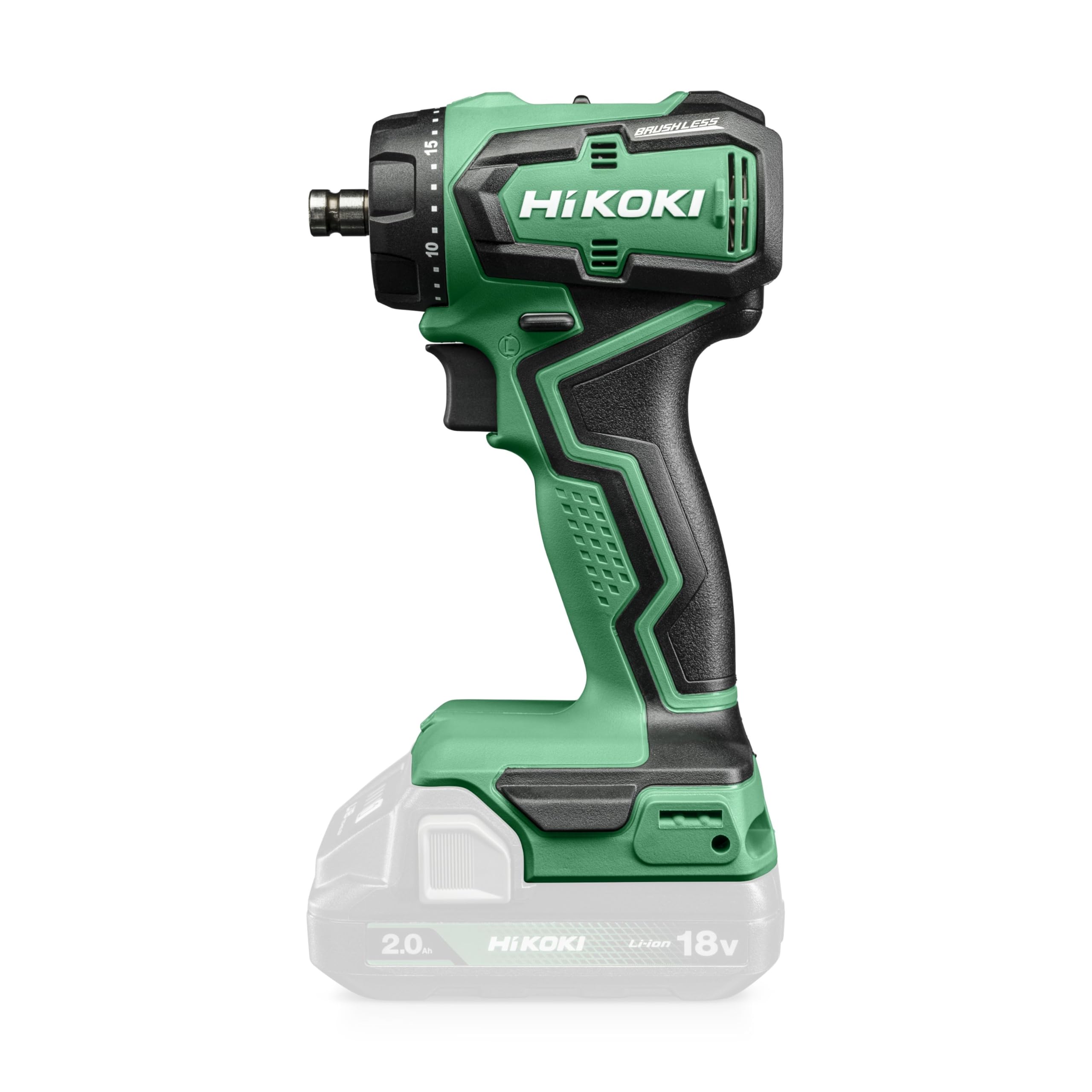 HiKOKI Trapano Avvitatore a Batteria - 18 V - 55 Nm Coppia, Motore Brushless, Luce LED, Mandrino Autoserrante, 20 Livelli di Coppia - Leggero & Compatto