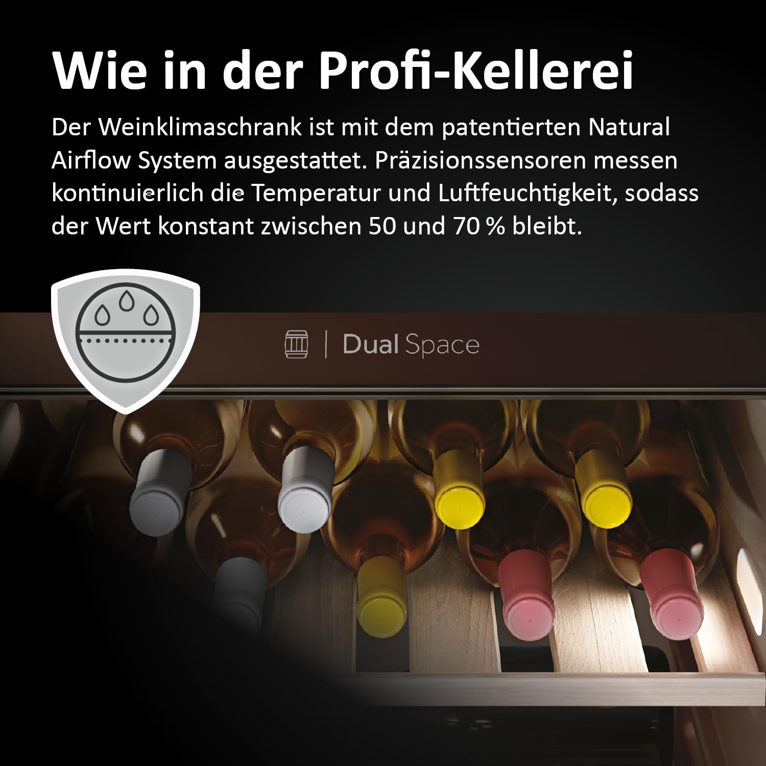 Haier Weinkühlschrank klein 50 SERIE 7 HWS42GDAU1 I 42 Flaschen Weinklimaschrank I Neue Technologie für perfekte Lagerung I Weinkühlschrank 2 Zonen – Bild 5