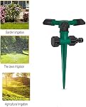 Yard Sprinkler, 360° Rotating Lawn Sprinkler with Up to 3,000 Sq. Ft Coverage - Adjustable, Weighted Gardening Watering System