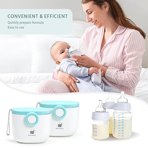 Miniatura 4 de Termichy Dispensador de fórmula para bebés, dispensador portátil de leche en polvo con asa de transporte y cuchara para viajes actividades al aire