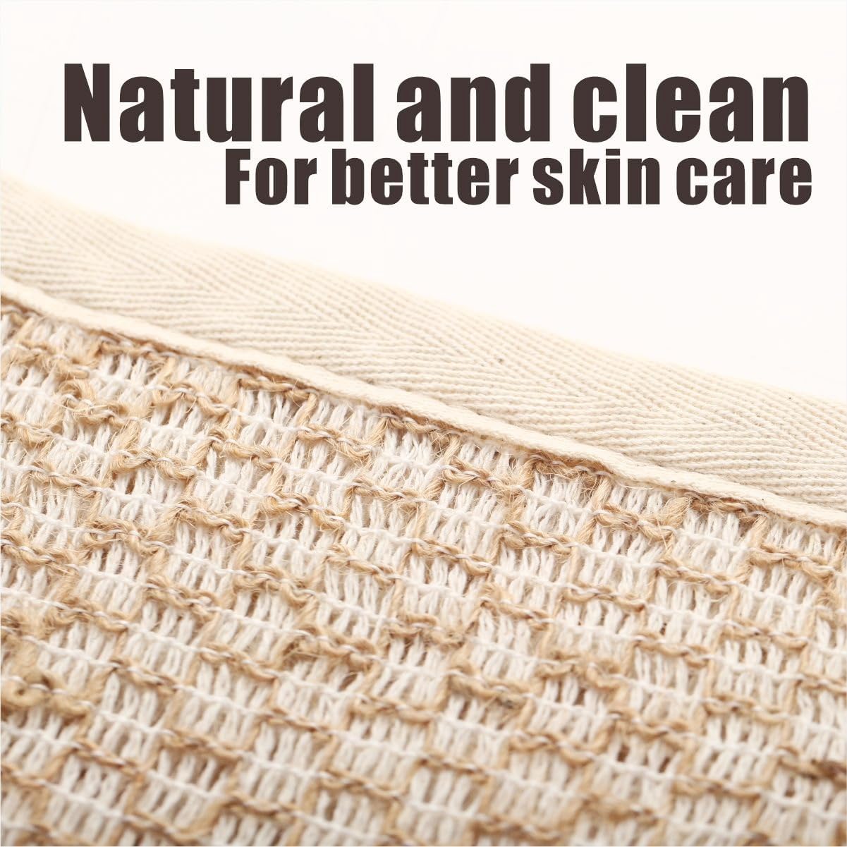 1 Pack Back Scrubber for Shower, Japanese Washcloth Exfoliating Towel Shower Loofah with Handle for Women, Machine Washable Natural Jute Shower Scrubber Cloth Rag for Body Wash - Image 5