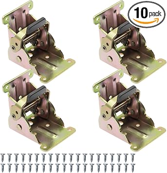 4 Psc Foldable Bracket,Heavy Duty Foldable self Locking Hinge 90 Degrees Folding Hinge Bracket Lock Extension Support Hardware for Table Leg Bed Leg Feet