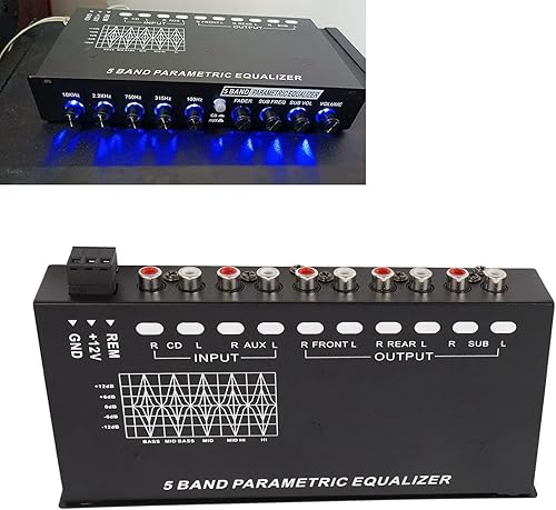 Miniatura 2 de Amplificador del coche del ecualizador de 5 bandas, hierro estéreo del ecualizador del coche para el vehículo