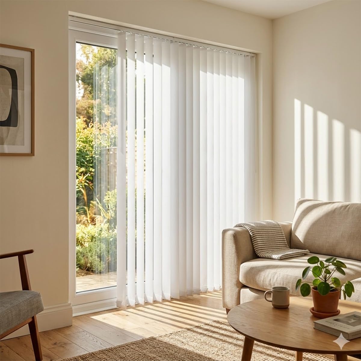Light Filtering Vertical Blinds for Sliding Glass Doors - Complete Patio Door Blinds Set, 30" 42" 56" 60" 74" 80" 96" 116", Easy Installation Window Shades for Living Room Cordless(68" w*84" h)