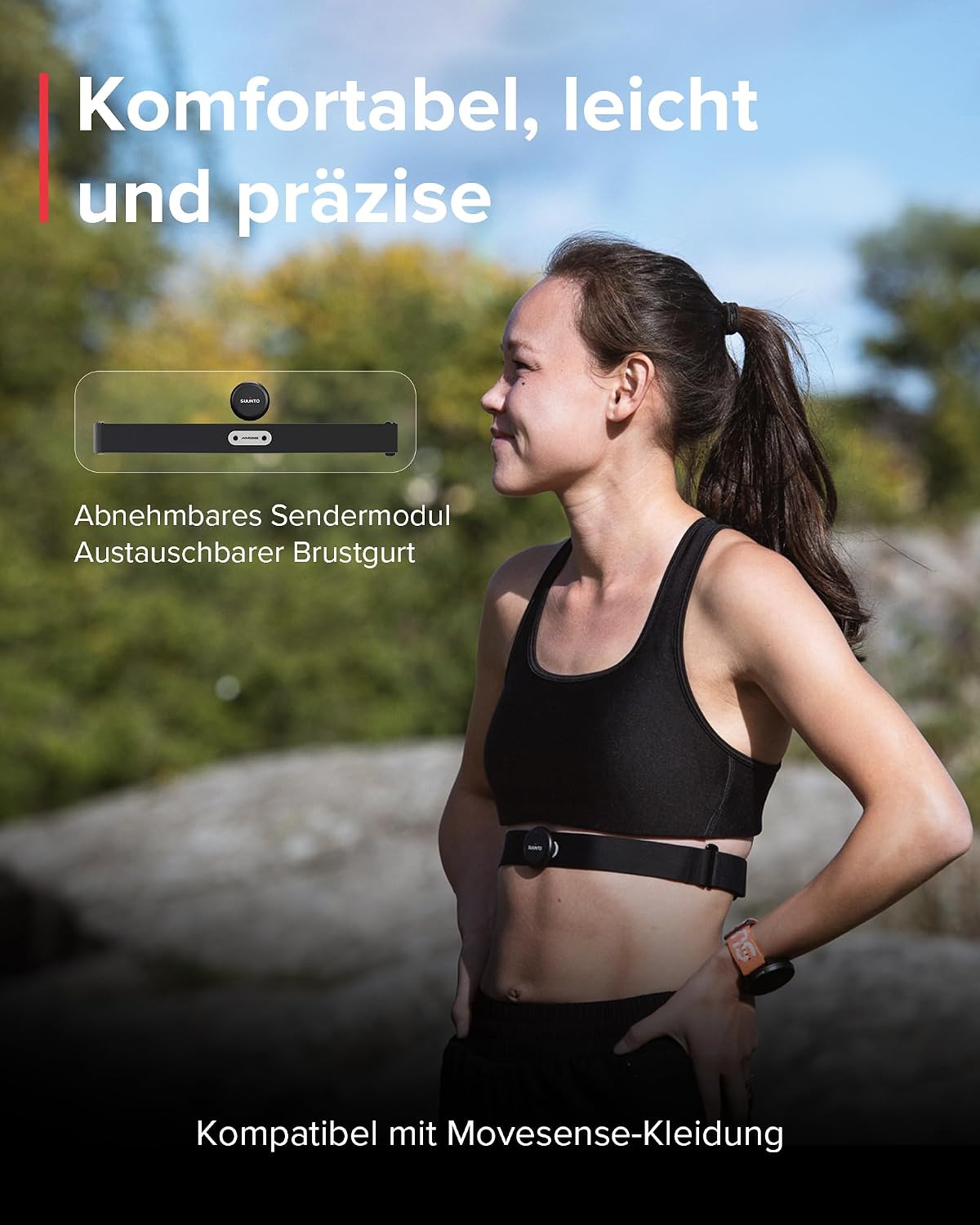 Suunto Smart — ремешок для измерения пульса, длительное время работы от батареи, подходит для множества различных видов спорта
