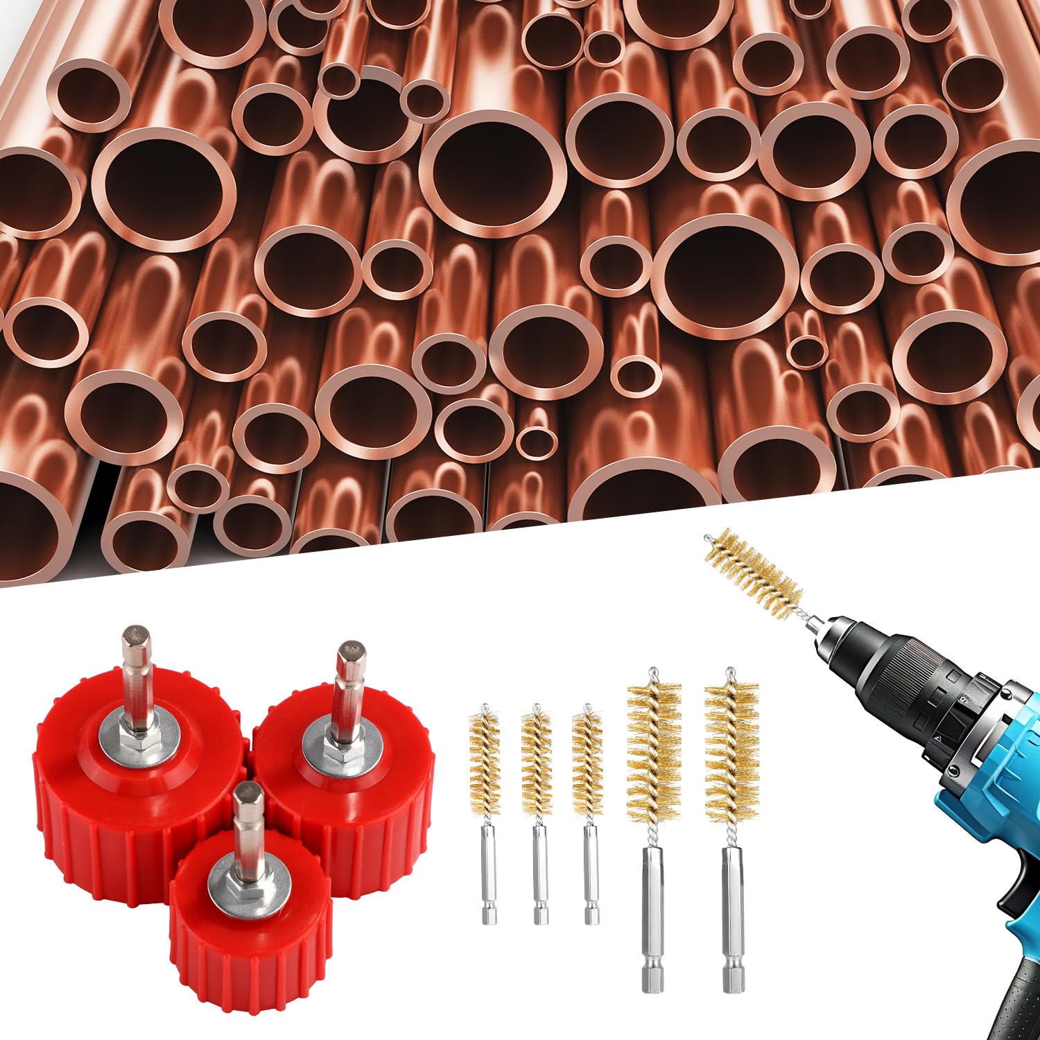 Nettoyeur de tuyaux en cuivre pour perceuse électrique, pour soudure