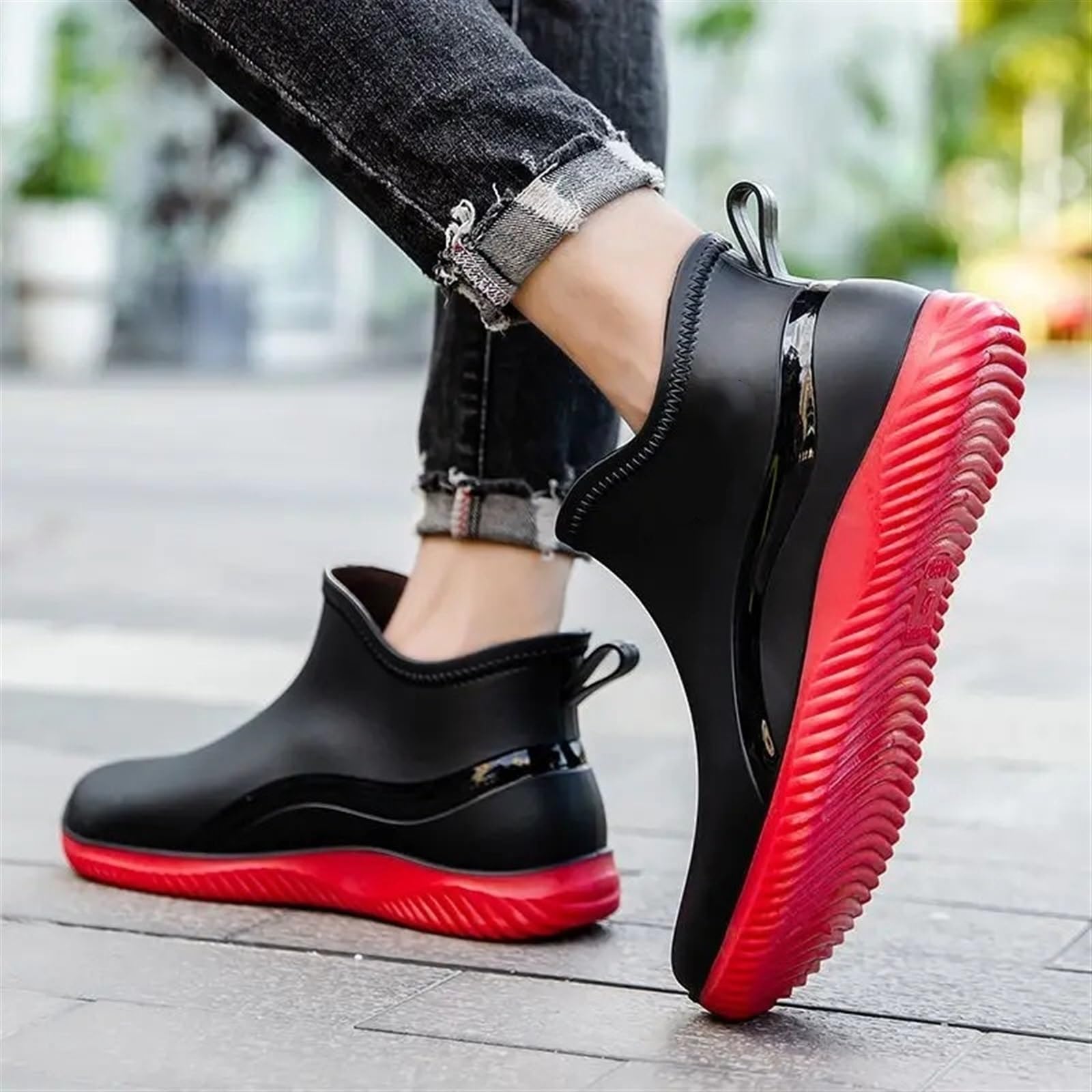 Scarpe Da Pioggia Uomo Stivali da pioggia uomo corti in gomma Scarpe in for esterni