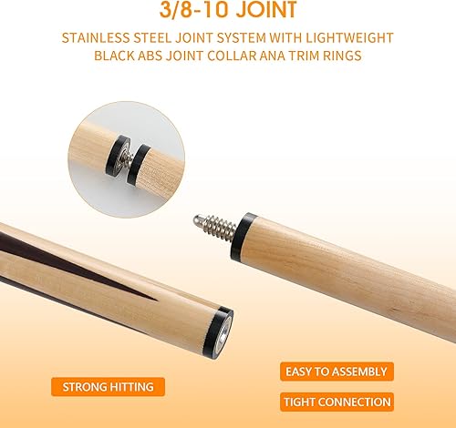 Miniatura 3 de HMQQ Palo de taco de billairds (juego de 2 palos de piscina de 58 pulgadas, juego de 4  juego de 4 de 20 onzas, juego de 2 de 48 pulgadas, con