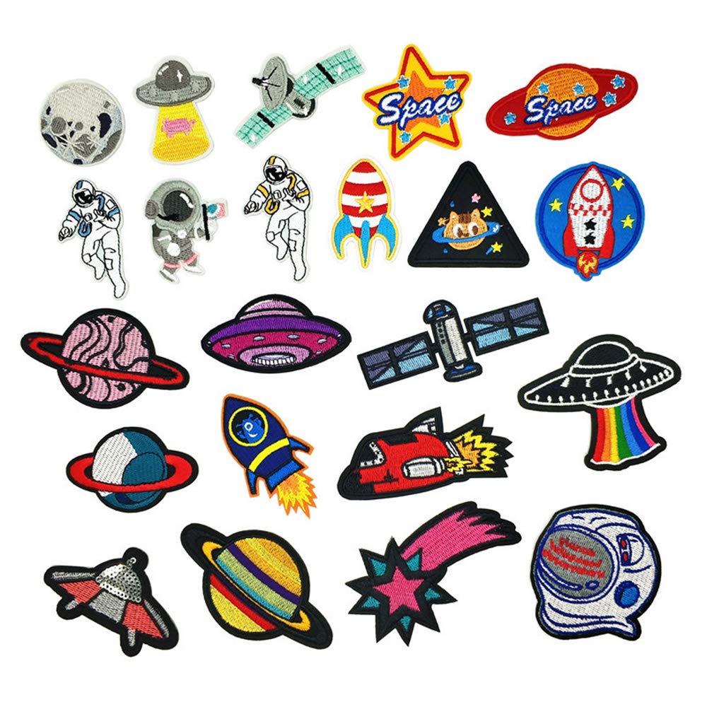 Adesivi per toppe alieni UFO Toppe termoadesive per abbigliamento Spazio Toppe per badge ricamate Applique Accessori per giacche Parches fai da te  15