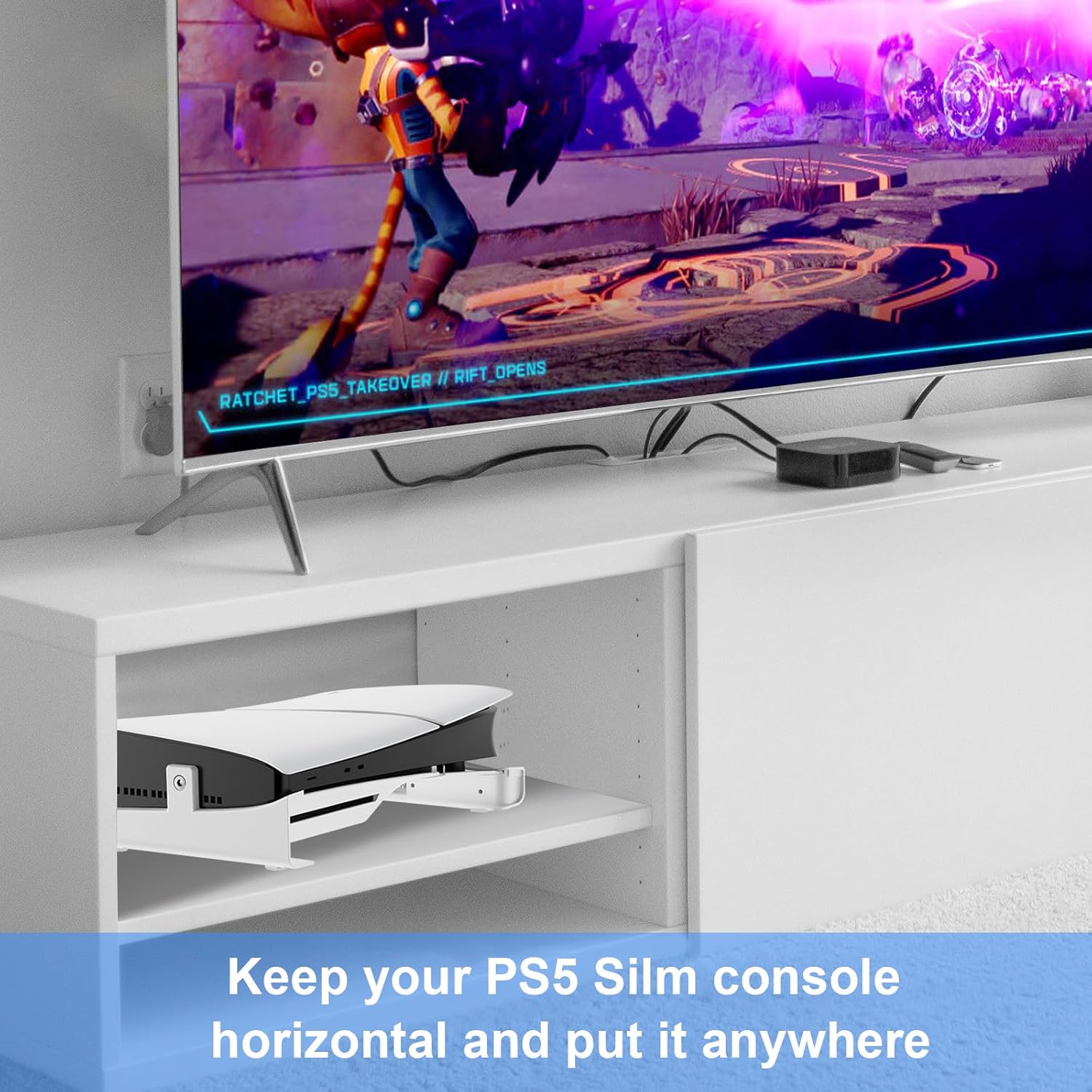 PS5 Slim Cooling Stand with 4 Port USB Hub, Controller Holder & Non-Slip Base