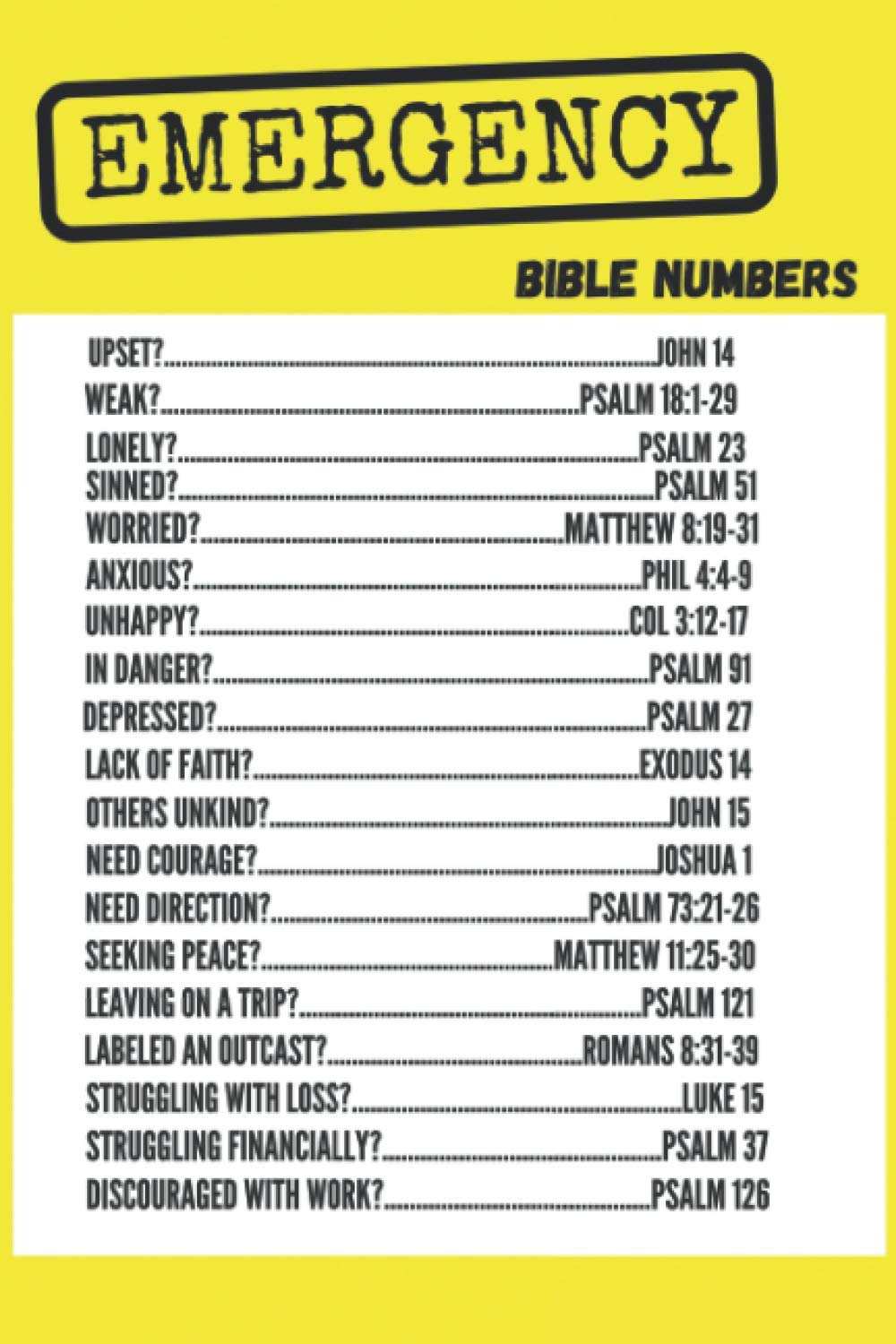 Emergency Bible Number Notebook: A JW Journal Notebook | A JW Gift Idea for all occasions!