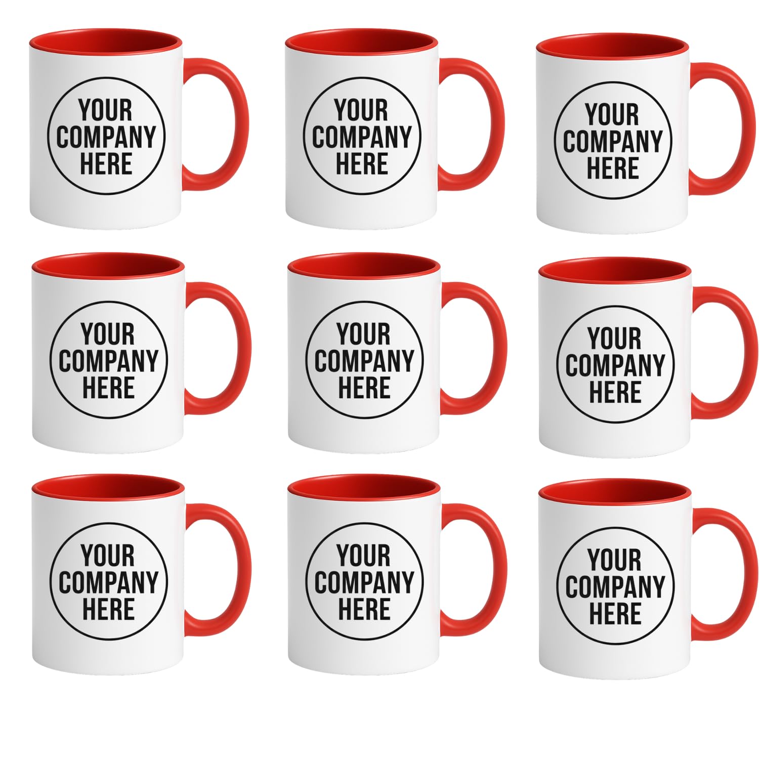 Bulk Custom Logo Mugs 11oz Personalized Promotional Coffee Cups with Company Logo Text and Branding Double-Sided Print Wholesale