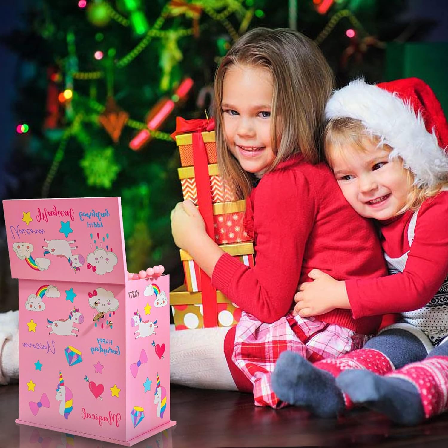 Redcoutt Boîte à Bijoux pour Fille avec 5 Couches, Porte Battante, Ballerine Rotative, Licorne et Château, Cadeau d'anniversaire pour Fille