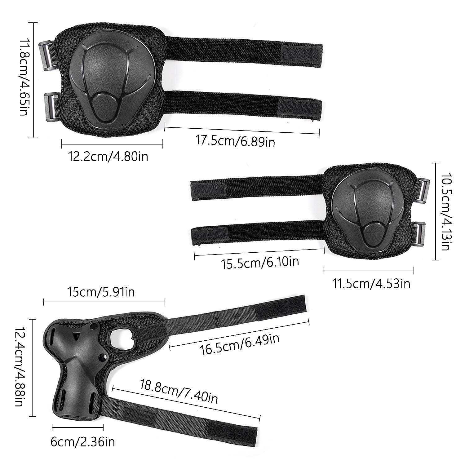 Sets de Protection Enfant Genouillères Coudières 6 Pièces Skateboard Vélo Roller BMX