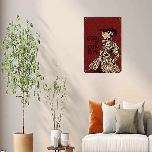 Miniatura 4 de Funny Metal Signs Poster 8x12inch Burgundy Retro Rodeo Aluminum Tin Sign Wall Art Decoration Painting For Home Bar Office Decor