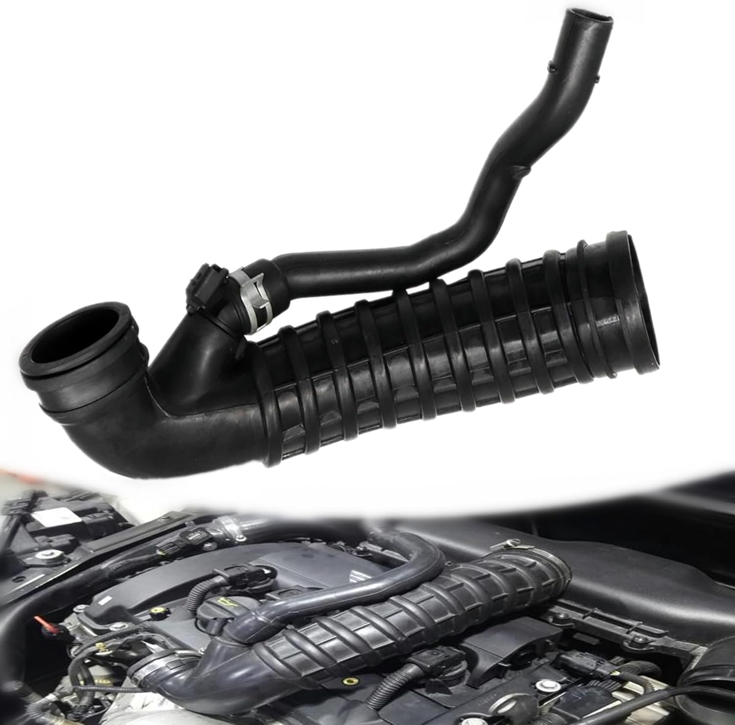 GXARTS Air Duct Intake Boot Hose 1.6L Engine Intake Boot Mass Air Sensor to Turbocharger Compatible with Mini Cooper S R55 R56 R57 2007 2008 2009 2010 13717555784