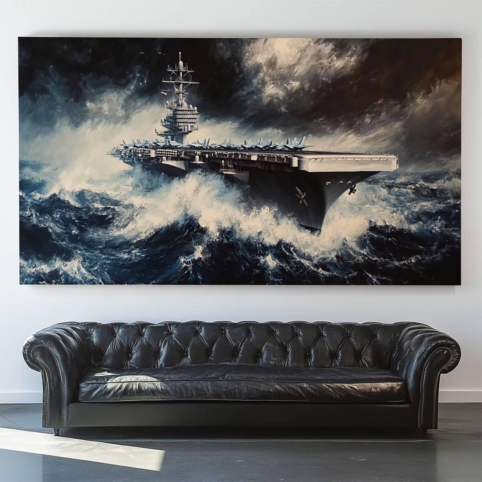 Pintar por Numeros Adultos Portaaviones, Pintar por Numeros Niños Kit Manualidades Adultos Avión Cuadros para Pintar por Numeros Pintura Acrílico, Cuadros Decoracion Salon Modernos 80X160cm 7w-3-C