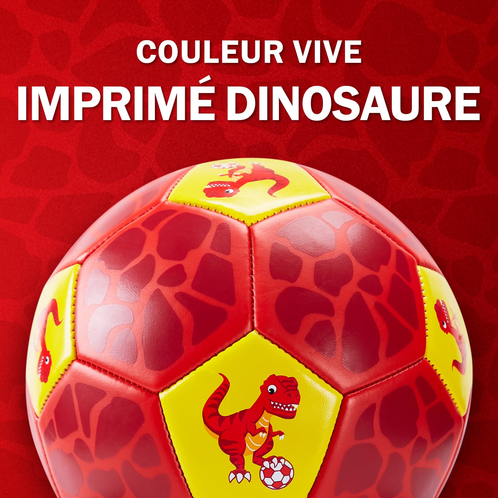 hahaland Ballon de football pour enfants dinosaure taille 3 avec pompe à main et sac en maille hahaland Ballon de football pour enfants dinosaure taille 3 avec pompe à main et sac en maille