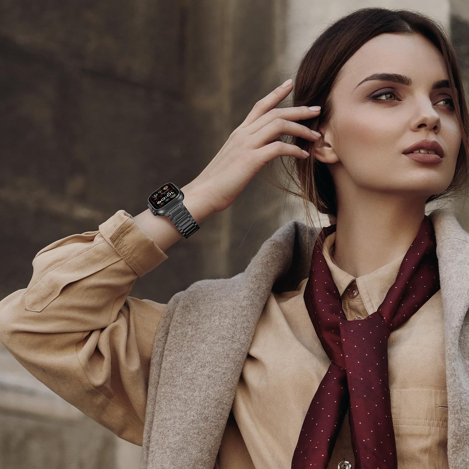 Anlinser Metal Bands Compatible with Apple Watch Band 49mm 46mm 45mm 44mm 42mm for Women Men, Stainless Steel Business Strap for iWatch Ultra 3/2/1 SE Series 11 10 9 8 7 6-1 (Black) - Image 2