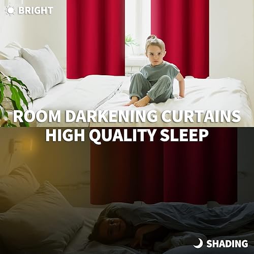 Miniatura 2 de BGment - Cortinas opacas con aislamiento térmico y bastilla para cortinero, para dormitorio, cortina de oscurecimiento de habitación para sala de