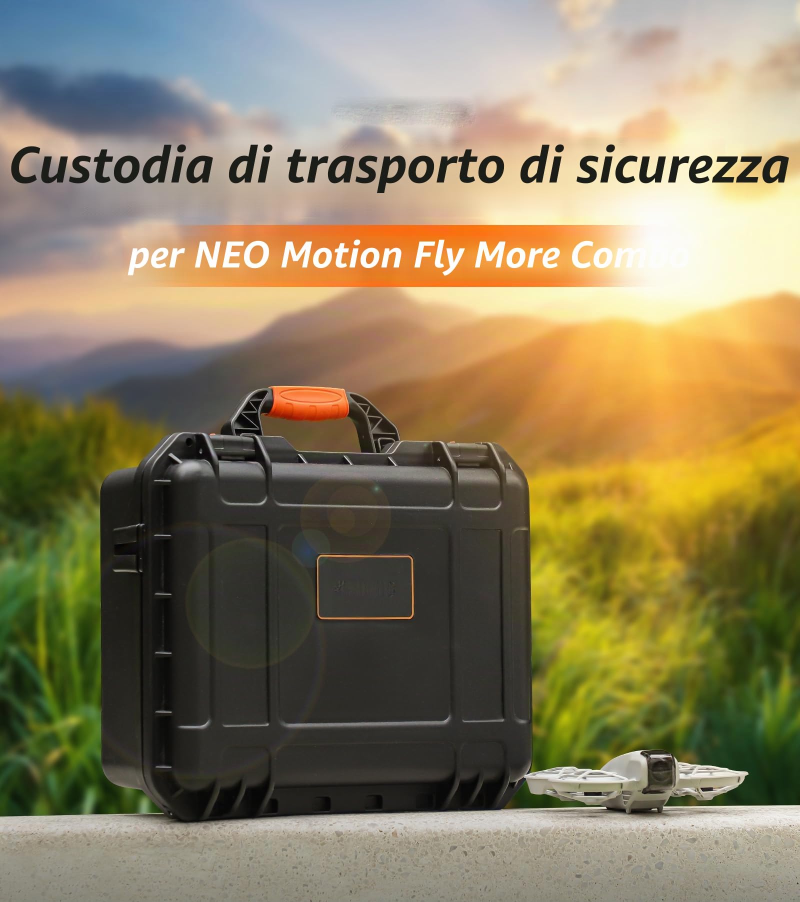 Valigia portatile per DJI NEO Motion Fly More Combo custodia rigida impermeabile per Goggles N3 borsa per il trasporto droni accessori, Valigia+spallacci