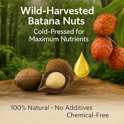 Miniatura 5 de XPDGVS Botanic Batana Oil - Aceite para el cabello Honduras 100% puro prensado en frío  Nutrición natural para un cabello más fuerte, saludable y