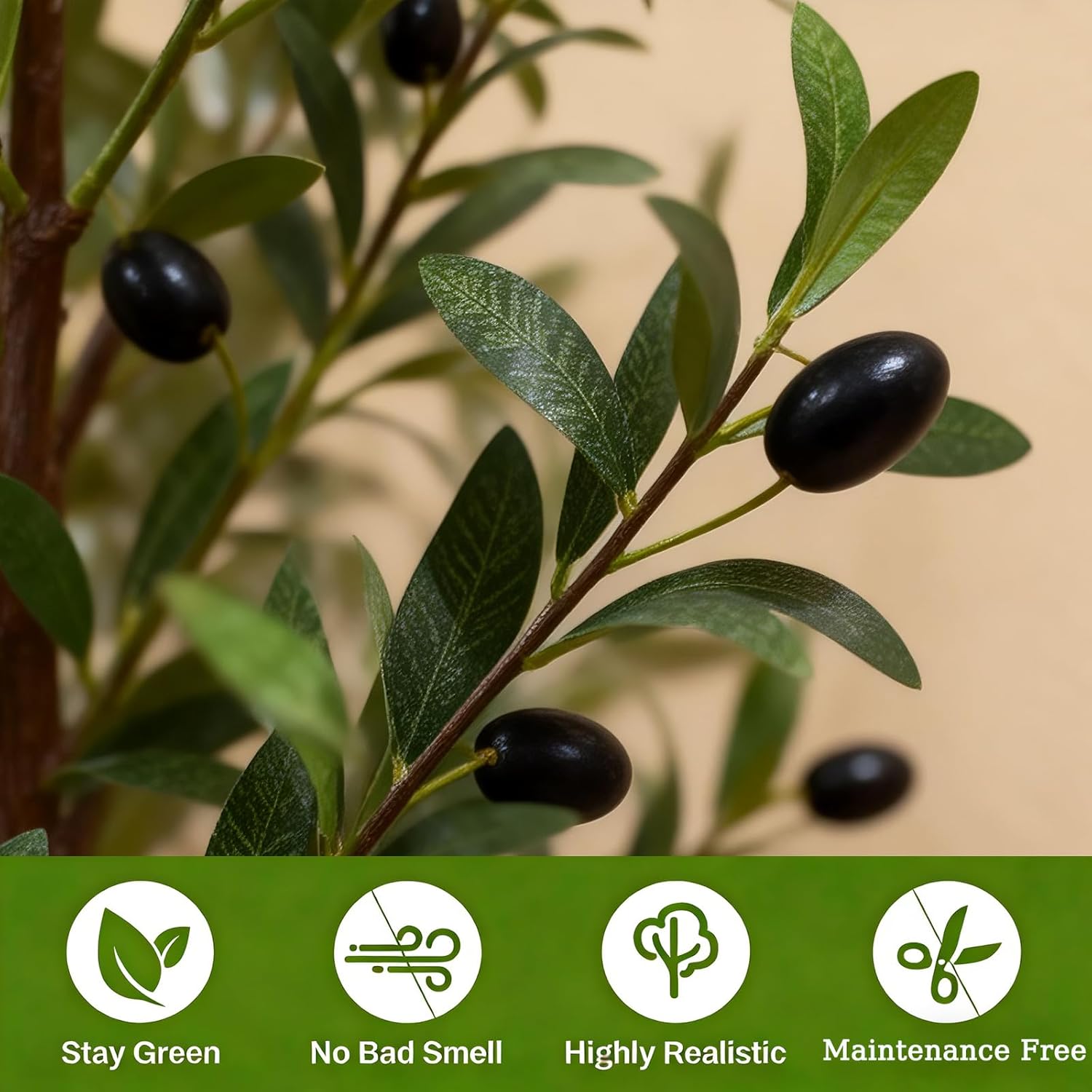 Olive Tree Olive Trees Artificial Indoor 6FT Faux Olive Tree with Pot,Artificial Olive Trees Plant with Realistic Trunk, Branches, Leaves and Fruits,Fake Tree Plant for Home Office Decor