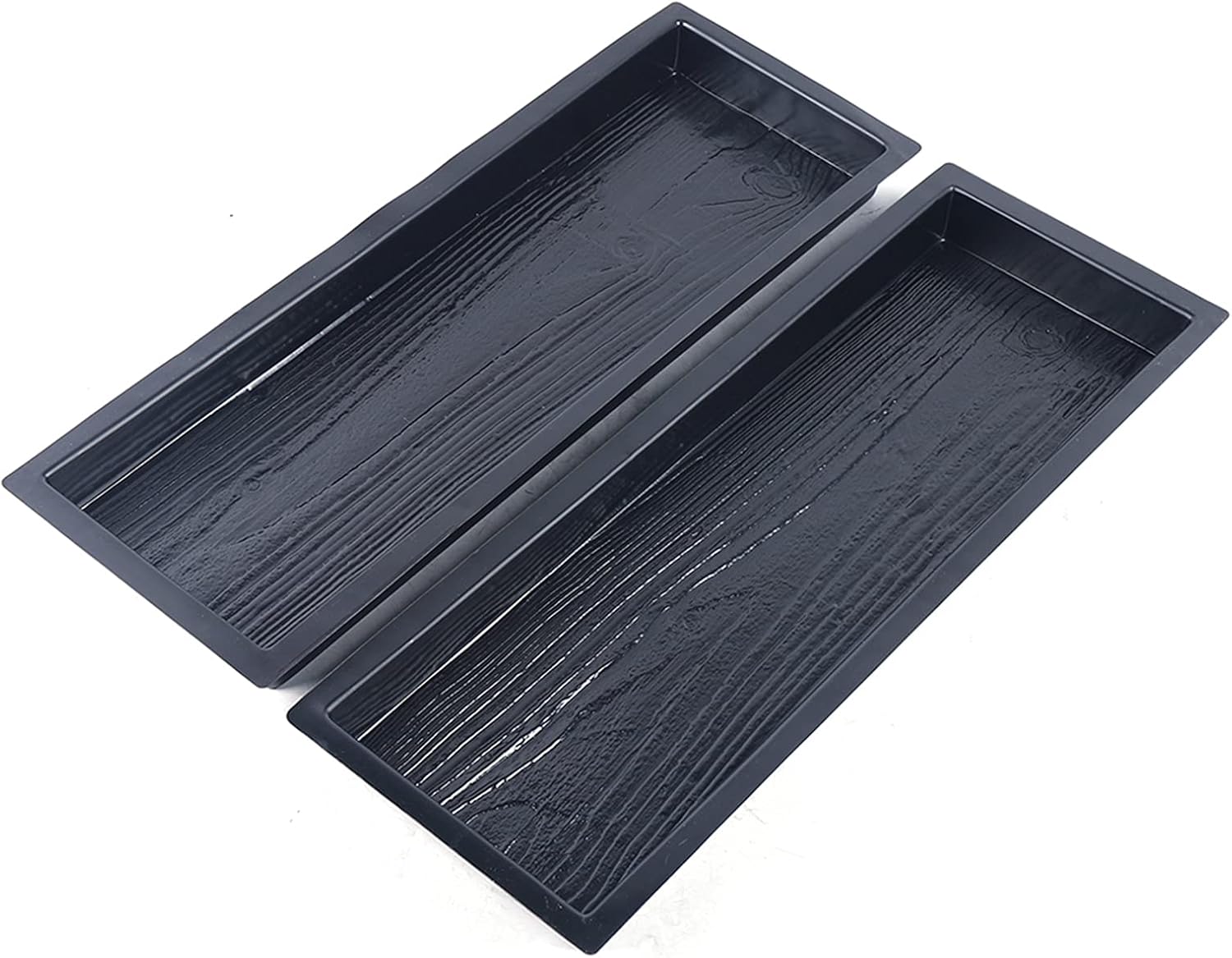 Concrete Molds DIY 2PCS, Reusable Imitation Wood Paving Molds, Wooden Pavers Cement Paver Mold, Paving Stone Mold with Wooden Pattern for Sidewalk, Walkway, Path, Patio - 23.42x7.48x1.77in