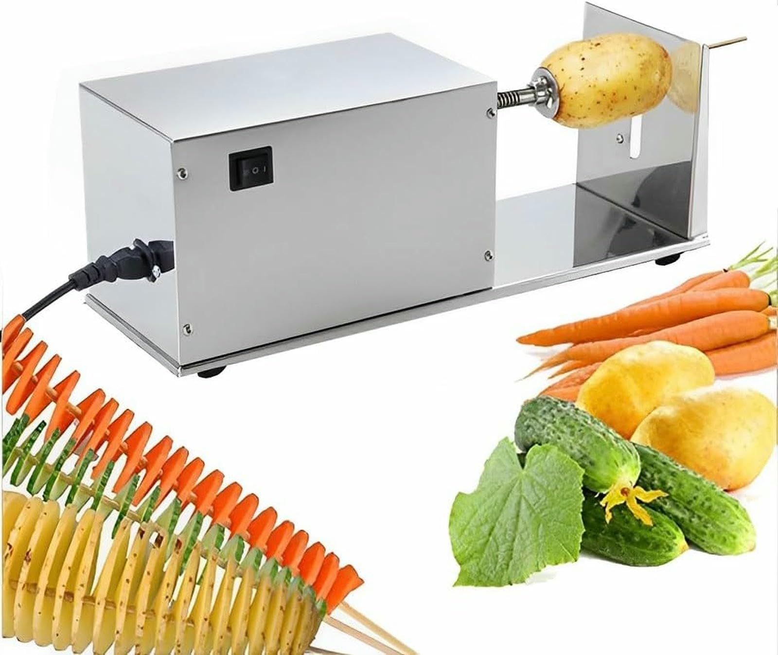 Trancheuse en spirale pour pommes de terre et brochettes de légumes maison