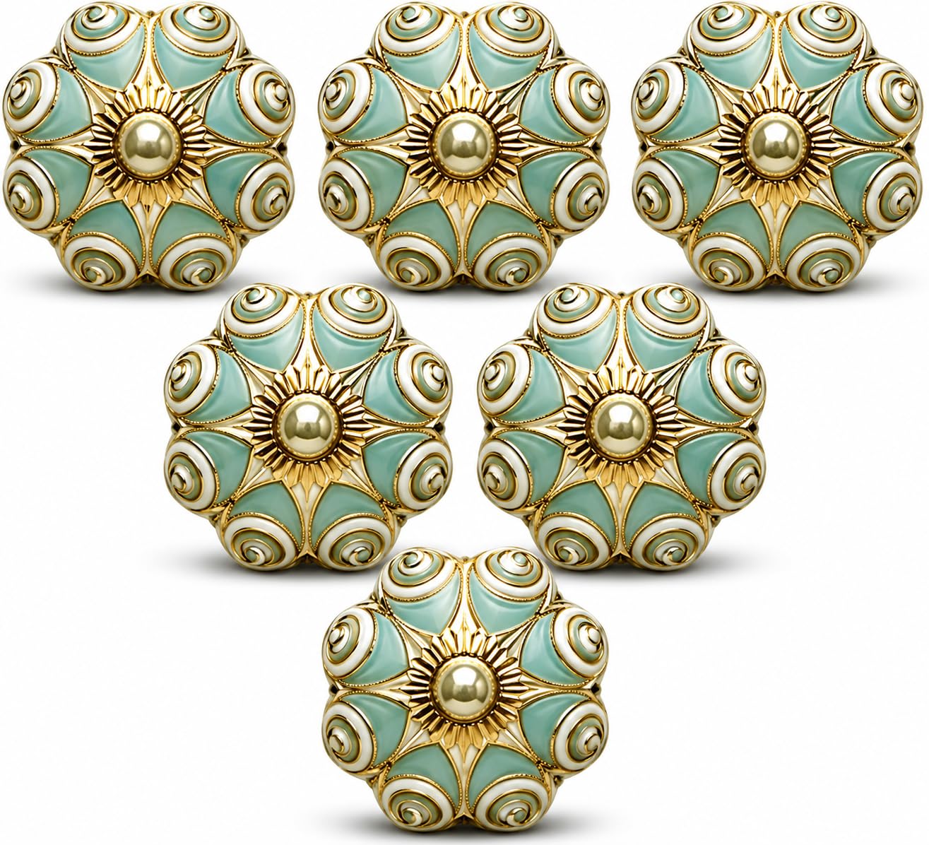 Pack of 4 Light Green Pumpkin Ceramic Drawer Knobs-image-36