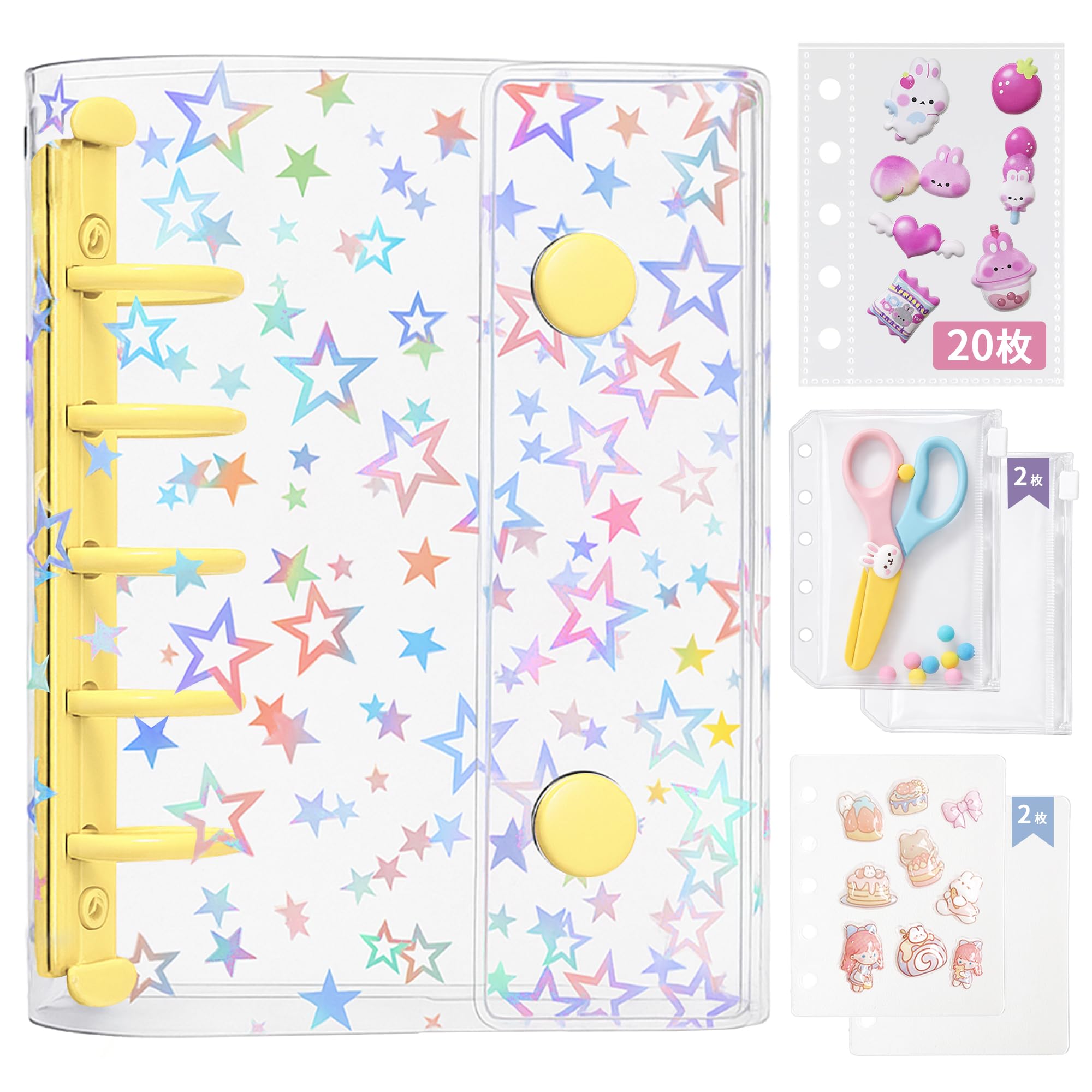 Amazon.co.jp: GOKEI 透明バインダー シール手帳 プラバン M5サイズ