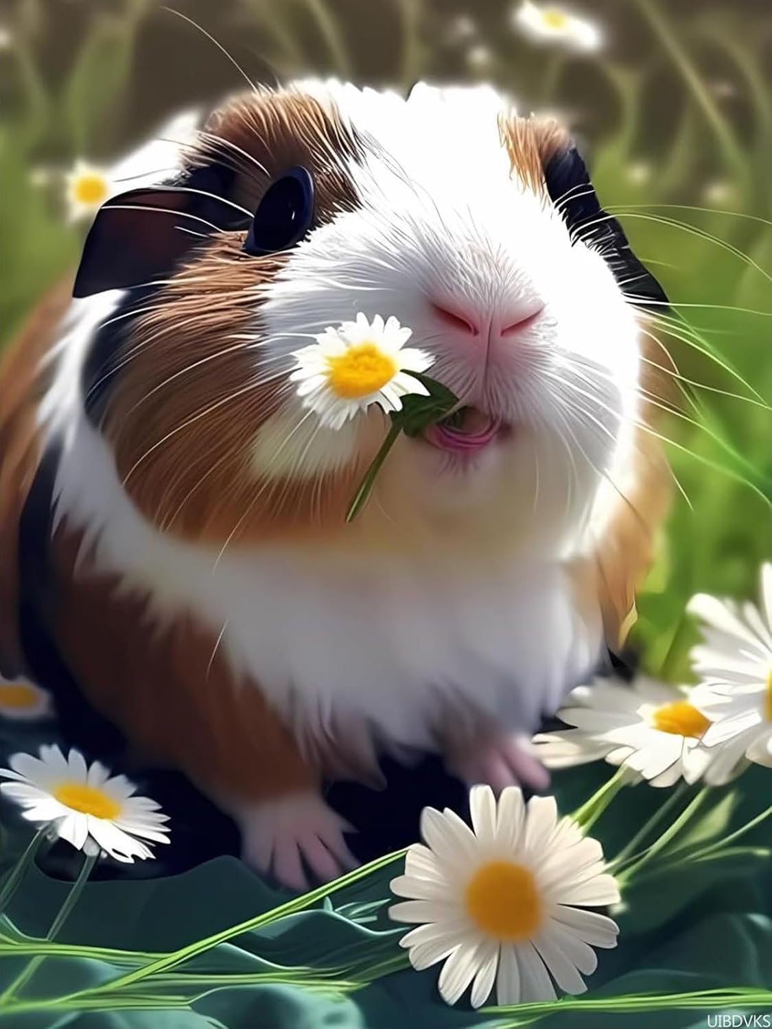UIBDVKS Guinea Pig Paradise 5D Diamond Art Painting Kits, Guinea Pig Diamond Painting Full Diamond Art Kits for Adults Embroidery Cross Stitch Arts Craft Supply Canvas Wall Decor 12x16inch