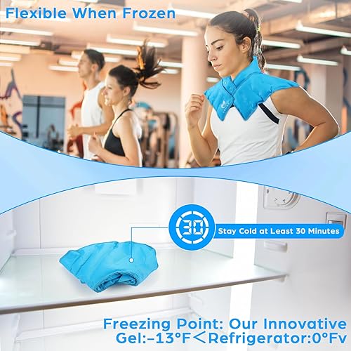 Miniatura 5 de Almohadilla térmica para el cuello y el hombro, almohadilla térmica para microondas, alivio del dolor de espalda caliente y húmedo, compresa