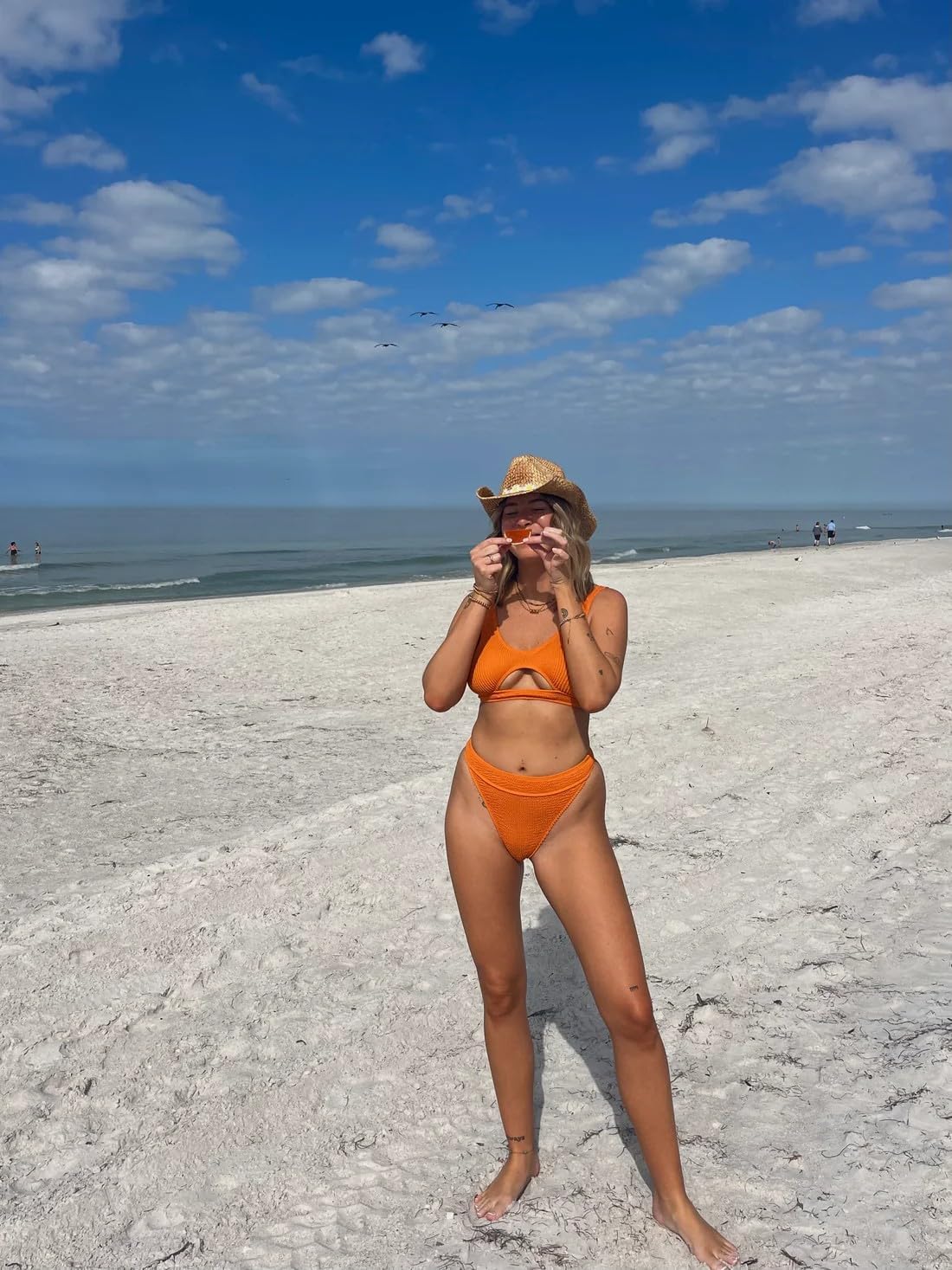 Lokal Swim Co. Alix Top, One/Size, Clementine
