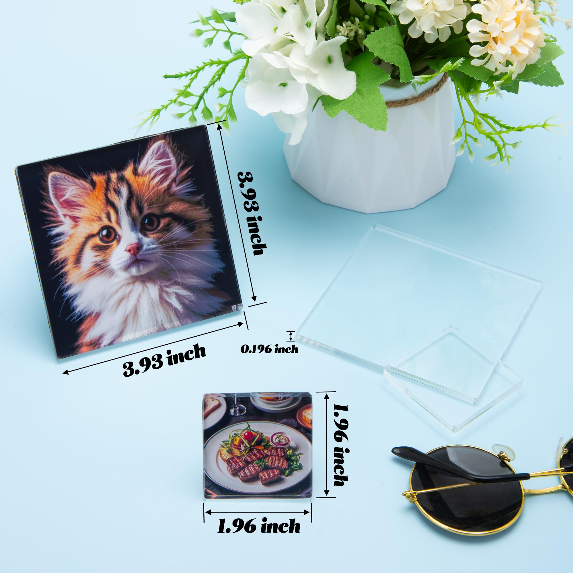 49 Pcs, DIY Magnets for Fridge ,NFC Function,(14 Acrylic, 14 Magnets, 5 NFC Tags, 16 Sided Tape) - Image 2