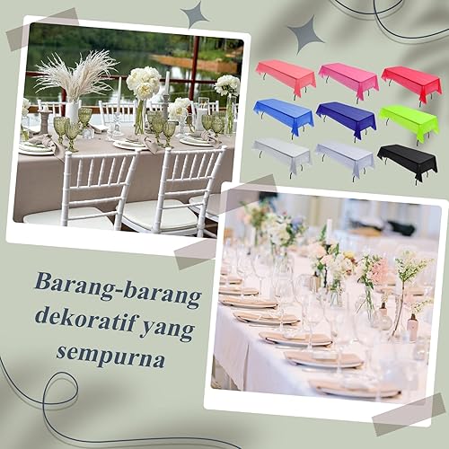 Miniatura 4 de Preboun 40 manteles de plástico desechables a granel de 54 x 108 pulgadas, manteles rectangulares de plástico surtidos para fiestas temáticas,