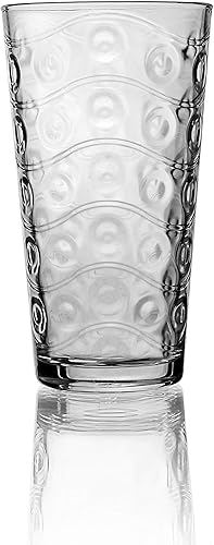 Miniatura 2 de Circleware 40170 Cosmo - Juego de 4 vasos altos de base pesada, vasos para bebidas de té helado, cristalería para agua, jugo, cerveza y decoración