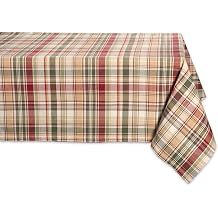 DII Give Thanks Plaid Fall Table Decor, Autumn & Thanksgiving Tabletop Linens, 60x104 Rectangle Tablecloth