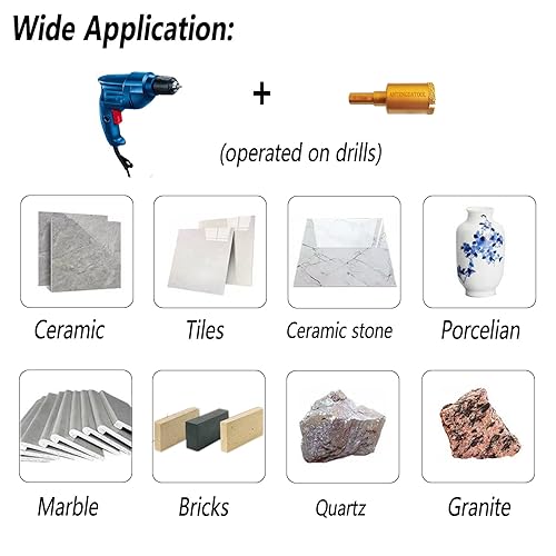 Miniatura 2 de Antengdatool - Juego de sierras de agujero para azulejos secos de 1-12 pulgadas, 2 brocas de diamante de 1.496in para ladrillos de piedra de mármol