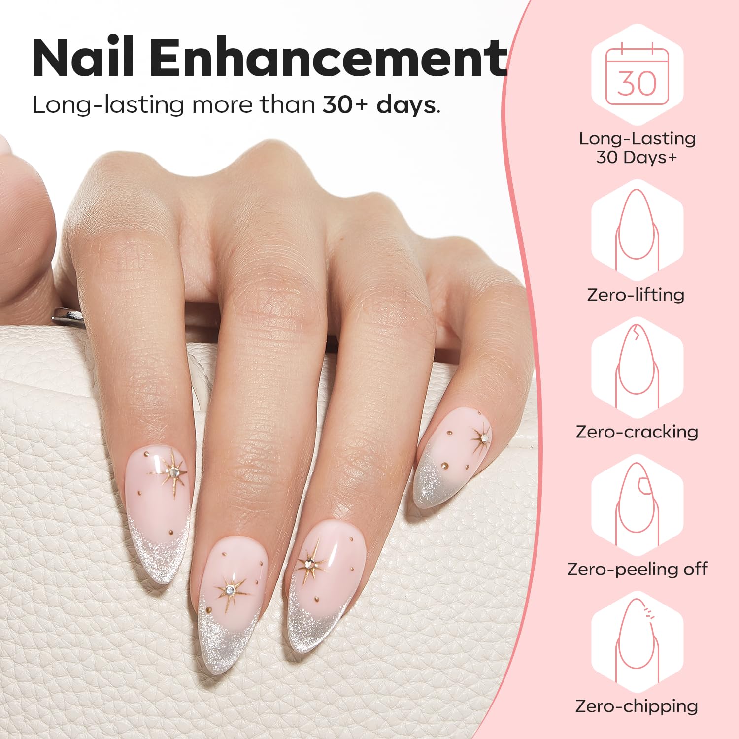 Modelones Żel budowlany do paznokci żelowych, 8 w 1 Strengthener HardGel Base Nail Art DIY 15 ml