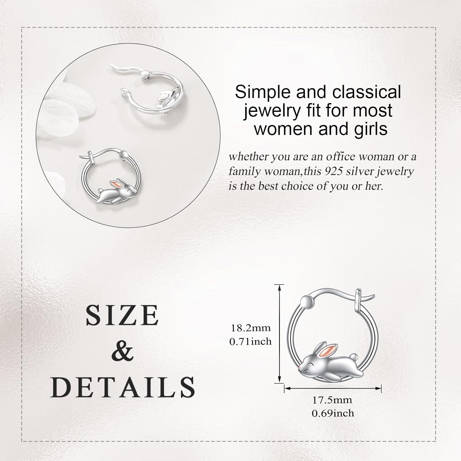 Animal Earrings 925 Sterling Silver Cute Animal Hoop Earrings Jewelry Gifts for Women